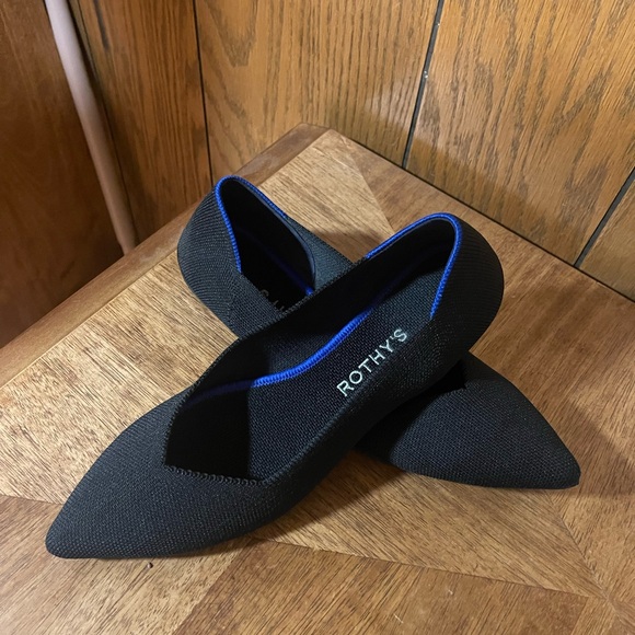 Rothy"s The Point Black Solid Flats -Size (8.5) -Good Condition - Picture 11 of 13